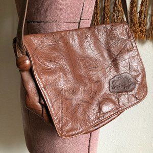 Vintage Calos Falchi Leather shoulder bag purse 70s